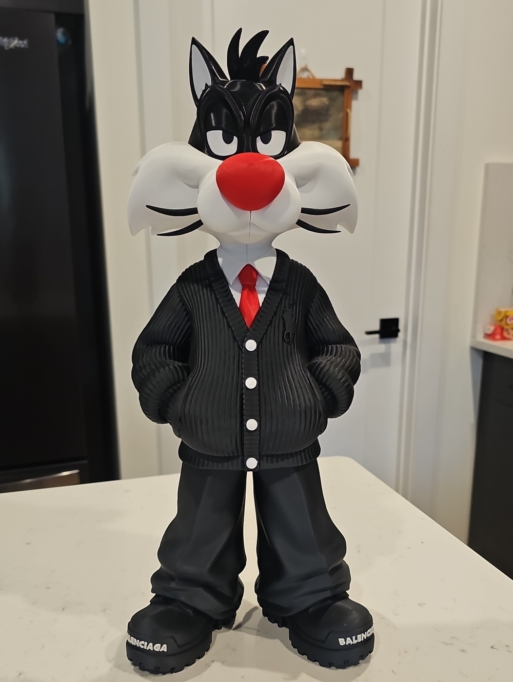 Giant 20" Sylvester Cat Figurine Designer Inspired Luxury Outfit